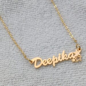 Customized Metal Necklace - Personalized Name Necklace - Stars Necklace - Customized Necklace - Name Necklace - Customized Locket