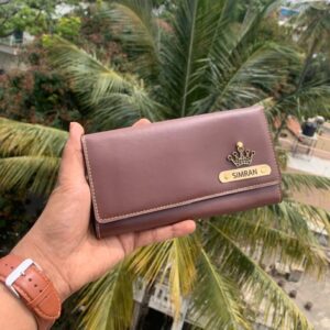 Gift For Her- Gift For Wife - Best Gift For Mom - Name Clutch - Ladies Clutch - Customized Clutch Wallet - Ladies Handbag - Ladies Wallet 2.0 - Brown