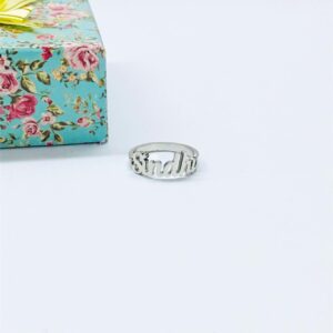 Personalized Lasercut Name Ring With Heart - Customized Ring - Name Ring