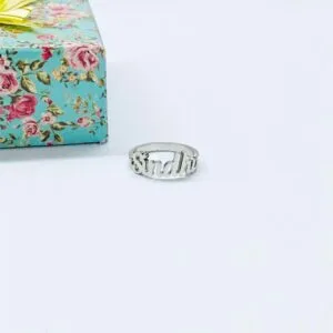 Personalized Lasercut Name Ring With Heart - Customized Ring - Name Ring