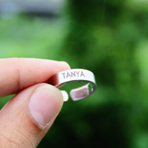 Personalized Name Engraved Ring – Gift For Boys - Customized Ring – Name Ring - Silver