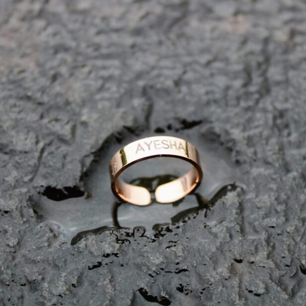 Personalized Name Engraved Ring – Gift For Boys - Customized Ring – Name Ring - Golden