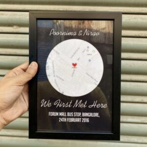 Where We First Met Frame - Map Frame - Anniverysary Gifts - Wedding Gifts - Gifts For Love