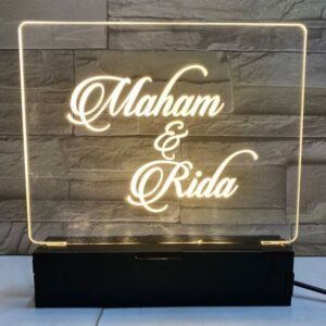 Couple LED Name Lamp - Customized Lamp - Couple Name Frame Table Top - Anniversary Gifts - Couple Gifts