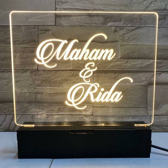 Personalized LED Lamp For Couple - Gifts For Couple - Name Lamp