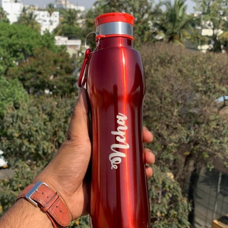 Valentine Day Personalized Water Bottle - Metal | Nupur Gifts