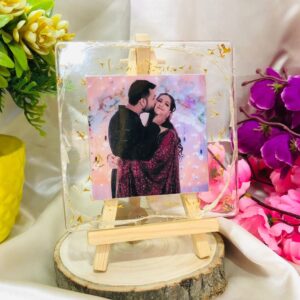 Resin Photo Frame With LED - Table Top - Gift For Wedding - Birthday Gift - Valentine's Day Gift