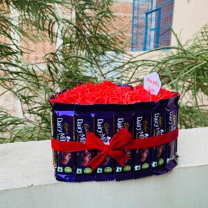 Dairy Milk Heart Bouquet - Chocolate Bouquet - Heart Bouquet - Chocolate Day Gift