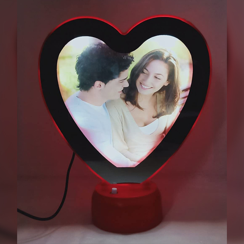 Red Heart Shaped Magic Mirror - Magic Mirror Photo Frame - Personalized  Wedding Anniversary Gift - Gift For Love - VivaGifts