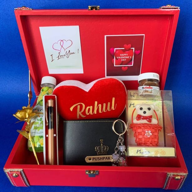 Valentine Trunk Hamper For Him - Valentine's Day Gift - Customized Valentine's Day Gift For Boy - Gifts For Him - Valentine's Day Hamper