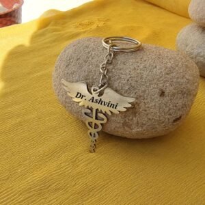 Best Gift For Doctors - Personalized Caduceus Keychain - Corporate Gifts - Personalized Gifts For Doctors