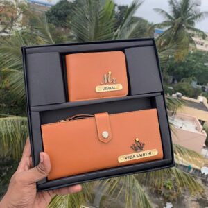 Gift For Couple - Men Wallet And Ladies Wallet Combo - Anniversary Gift - Couple Combo - Name Wallet Clutch - Fashionable Wallet
