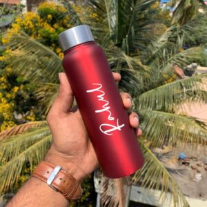 Personalized Steel Bottle With Name - 500ML - Name Bottle - Customized Name Water Bottle - Corporate Gifts - Red