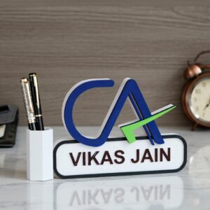 CA Pen Stand With Name - Personalized Pen Stand For CA Chartered Accountant - Gift For CA Chartered Accountant