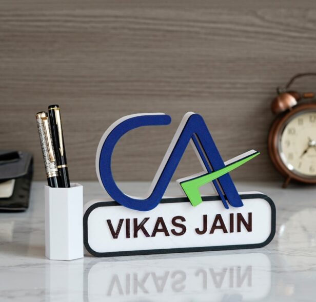 CA Pen Stand With Name - Personalized Pen Stand For CA Chartered Accountant - Gift For CA Chartered Accountant