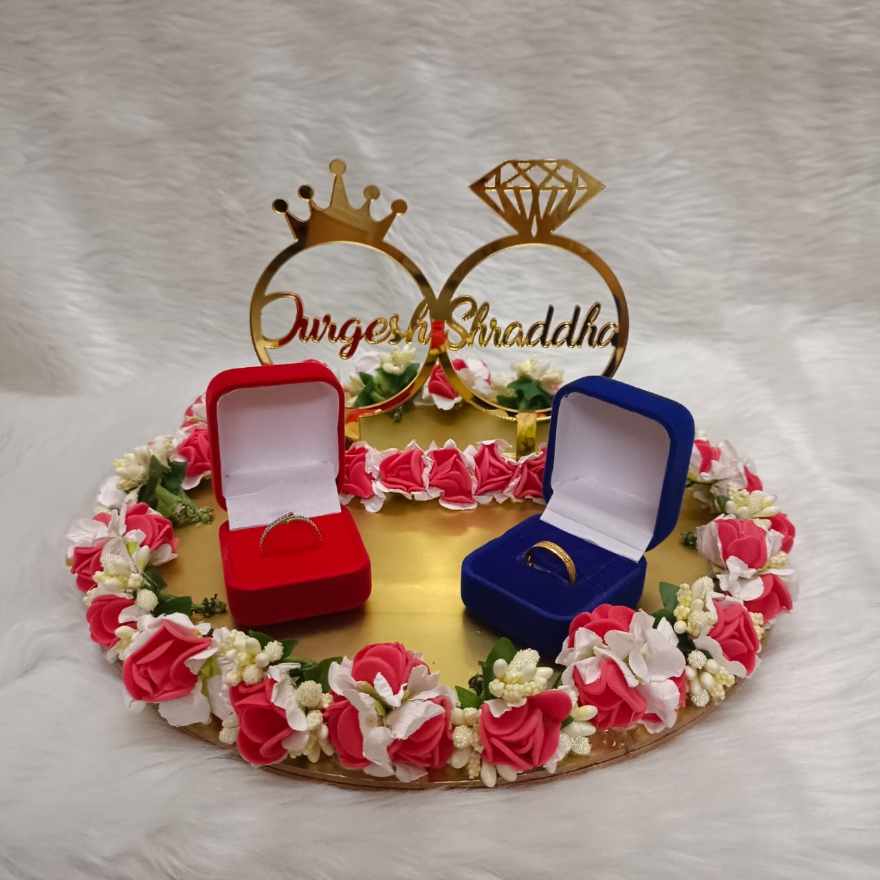 Metal Decorative Engagement Ring Platter, Packaging Type : Plastic Box,  Occasion : Wedding Festival at Best Price in Pune