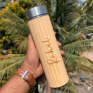 Personalized Bamboo Bottle - Hot And Cold Flask - Wooden Name Bottle - Corporate Gifts