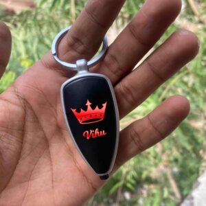 Personalized LED Keychain With Crown - LED Keychain With Name - Car Keychain