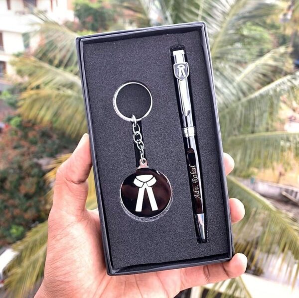Personalized Pen And Keychain Combo For Advocate - Name Pen For Lawyer - Name Keychain For Advocate - Gift For Advocate, Lawyer, Judge