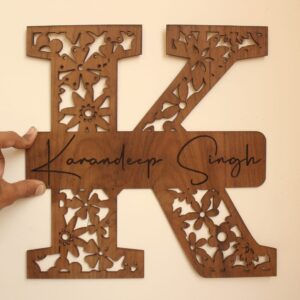 Wooden Name Initial With Name - Wooden Name Plate - House Warming Gifts - Personalized Wooden Monogram