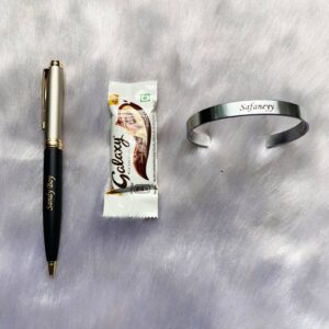 Personalized Kada Bracelet, Pen & Chocolate - Birthday Combo For Boys - Gift For Boys