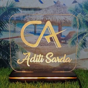 Gift For CA - Personalized CA Name Plate - Gift for Chartered Accountants - Corporate Gifts - CA Chartered Accountant LED Lamp