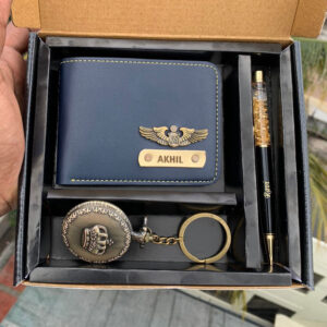 Personalized Gift For Boys - Wallet With Antique Pocket Watch & Pen - Personalized Gift Hampers