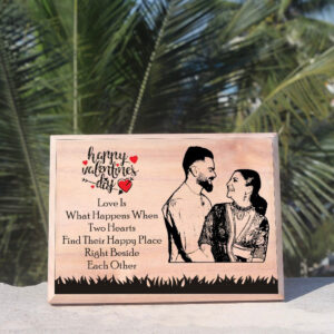 Personalized Rectangular Wooden Engraved Table Top For Valentines Day - Valentine Day Gift For Him - Valentine Gift For Her