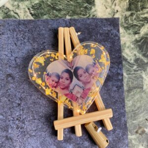 Resin Photo Frame - Heart Resin Frame With LED - Floral Resin Frame With Photo - Valentine Day Gift For Her