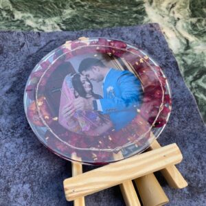 Resin Photo Table Top - Rose Preservation - Personalized Table Top With LED - Customized Gifts