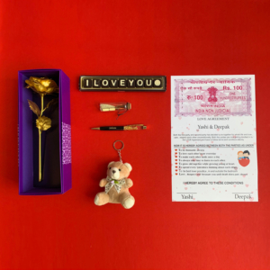 Valentine Day Gift For Boyfriend - Golden Rose Hamper - Valentines Day Hamper For Husband - Best Valentine's Day Gifts For Him