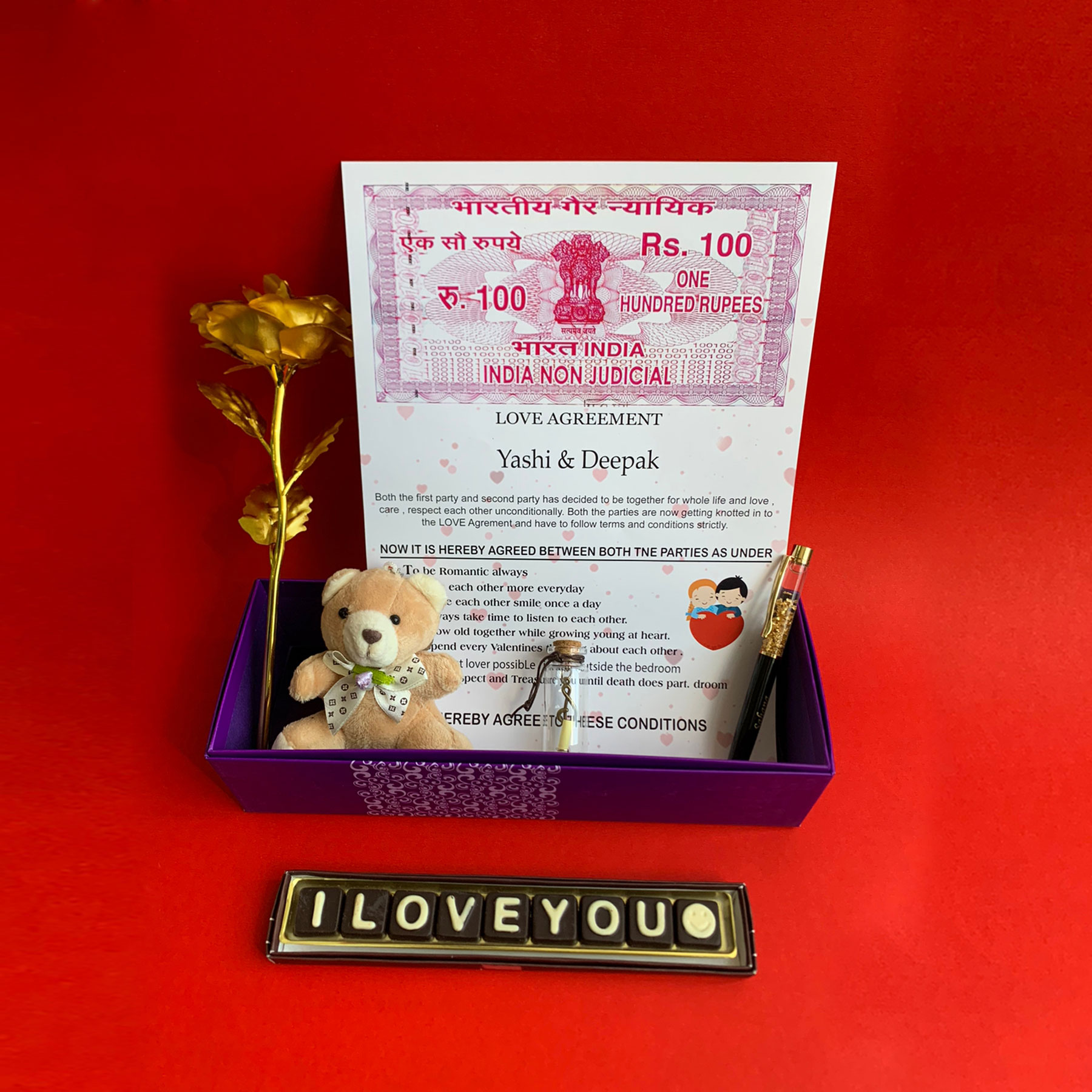 Buy Midiron Romantic Gift Combo|Valentine's Gift For Wife/Girlfriend/ Boyfriend/Husband|Rose Day, Chocolate Day, Purpose Day Love Gift- Handmade  Chocolates, Artificial Red Rose & Love Greeting Card Online at Best Prices  in India - JioMart.