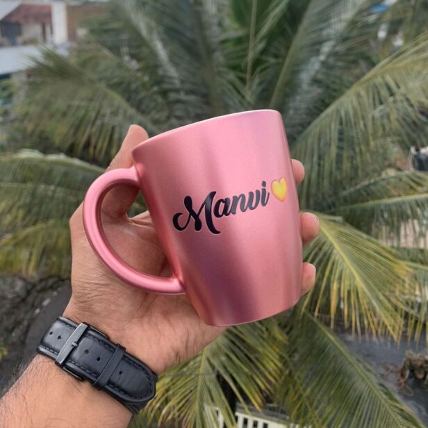 Premium Bistro Mug - Personalized Coffee Mug - Unbreakable Mug With Name - Personalized Coffee Mug