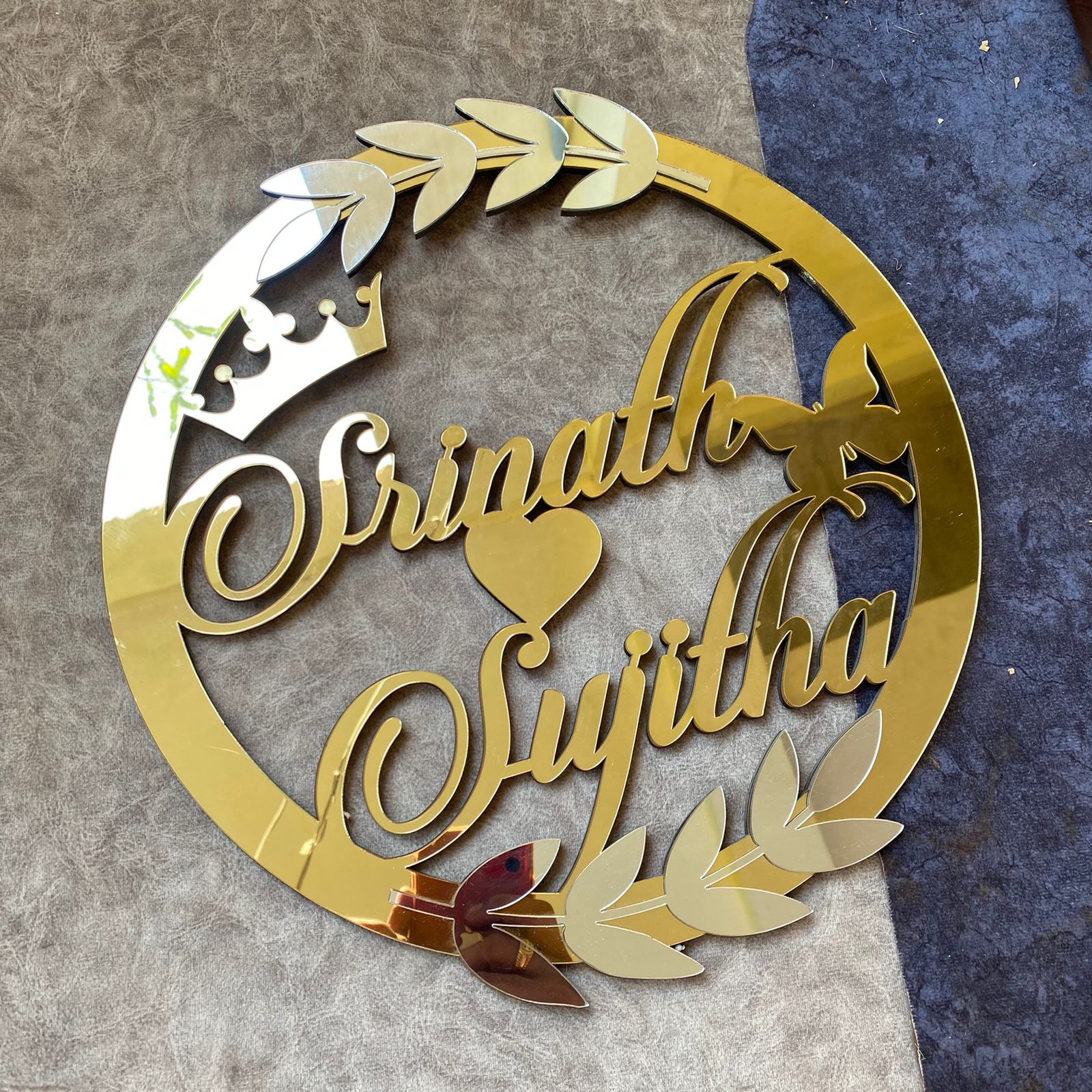 thumbnail image 2 of Personalised Gold Desk Name Plate – Custom Acrylic Office Sign By Gift Ninja 2 of 5
