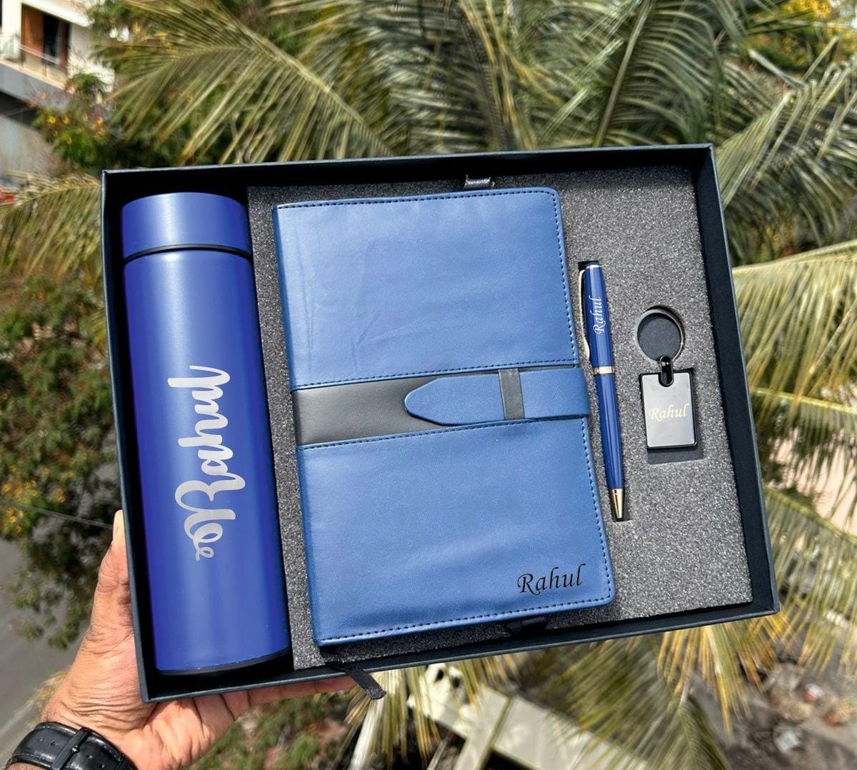Personalized Pen Bottle Keychain Diary Combo - Unique Personalized Gift For  Diwali - VivaGifts