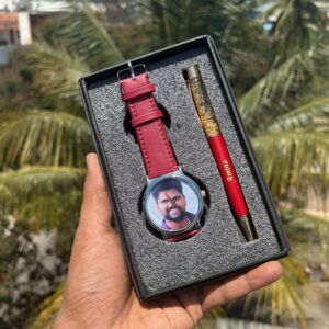 A wrist watch with a printed photo is a unique and personalized accessory that allows you to wear your favorite memories on your wrist. This type of watch typically features a customizable dial that can be printed with any photo or image of your choosing and Personalized pen is the best gift one can give to their Friends, Teachers, Parents and their loved ones.