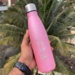 Personalized stainless Steel bottle with name 500 ml available in 2 different colors. Best for gifting and personal use. This bottle is fully customizable any name or any text can be added.
