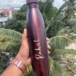 Personalized Steel bottle with name 750 ml available in many different colors. Best for gifting and personal use. This bottle is fully customizable any name or any text can be added. It's flask technology keeps water hot or cold for up-to 4-6 Hours.