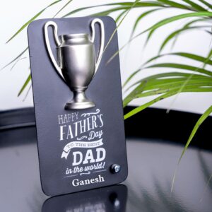 The customized metal trophy for Father's Day is a striking and meaningful gift that recognizes and honors the exceptional qualities of fatherhood. Expertly crafted from premium metals like brass or stainless steel, this trophy exudes elegance and prestige.