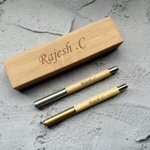 This engraved pen makes one of the best gifts for birthdays, graduation, weddings, or any other special occasion. A pen with a sleek, trendy and stylish wooden body, which comes with a classic wooden case.