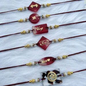 Resin Name Rakhi - Stylish Resin Rakhi For Bhai - Unique Rakhi Design