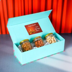 Diwali Dry Fruits Box With Personalized Message Or Logo - Diwali Gift Hampers For Employees