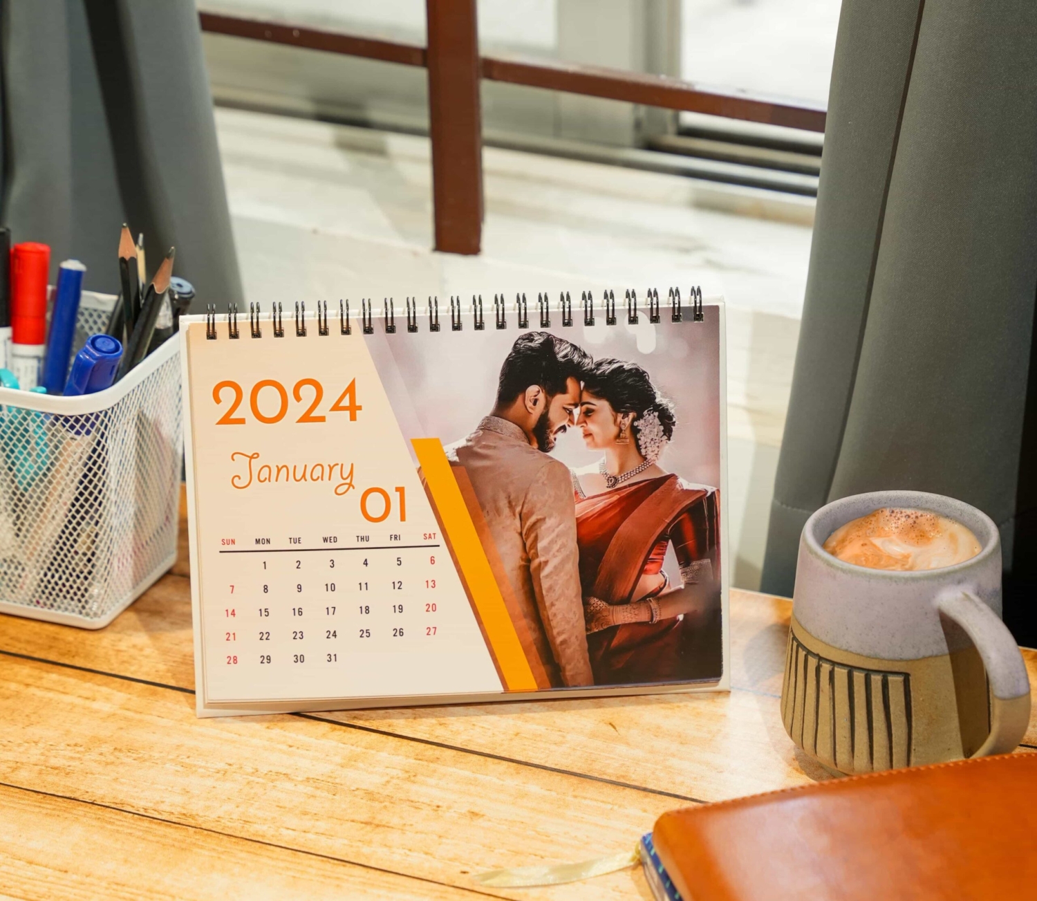 Personalized 2024 Calendar - Table Top Calendar With Photos - New Year