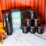 Personalized Steel Bottle With Mugs Gift Set For Diwali - Diwali Gift For Boss