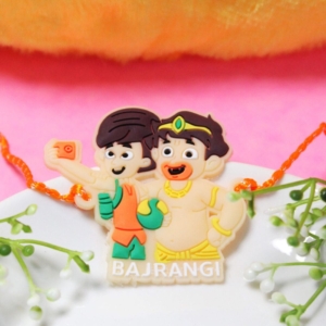 Bajrangi Hanuman Kids Rakhi – Spiritual Rakhi for Children – Colorful Rakhi with Bajrangbali Design – Raksha Bandhan for Kids