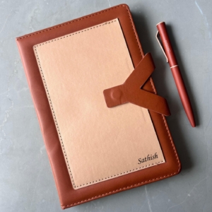Regal Diary And Pen Set - Customized Leather Notebook With Pen - Gift For Corporate - personalized Diary