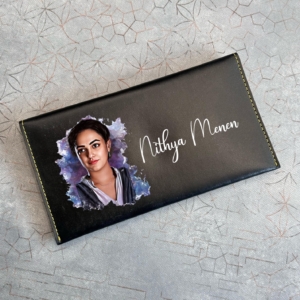 Personalized Tan Leather Clutch Wallet | Custom Photo & Name for Women | Valentine's Gift