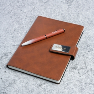 Personalized Premium Diary & Pen Set | Custom Name Leatherette | Valentine's Gift