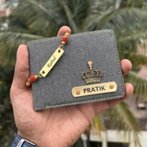 Personalized Wallet & Rakhi Combo Gift Set - Perfect For Raksha Bandhan - Perfect For Your Brother