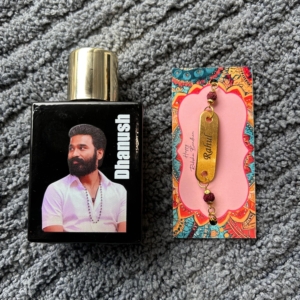 Personalized Rakhi Gift Combo - Customised Photo Perfume & Rudraksh Rakhi - Perfect For Your Brother - Best For Raksha Bandhan